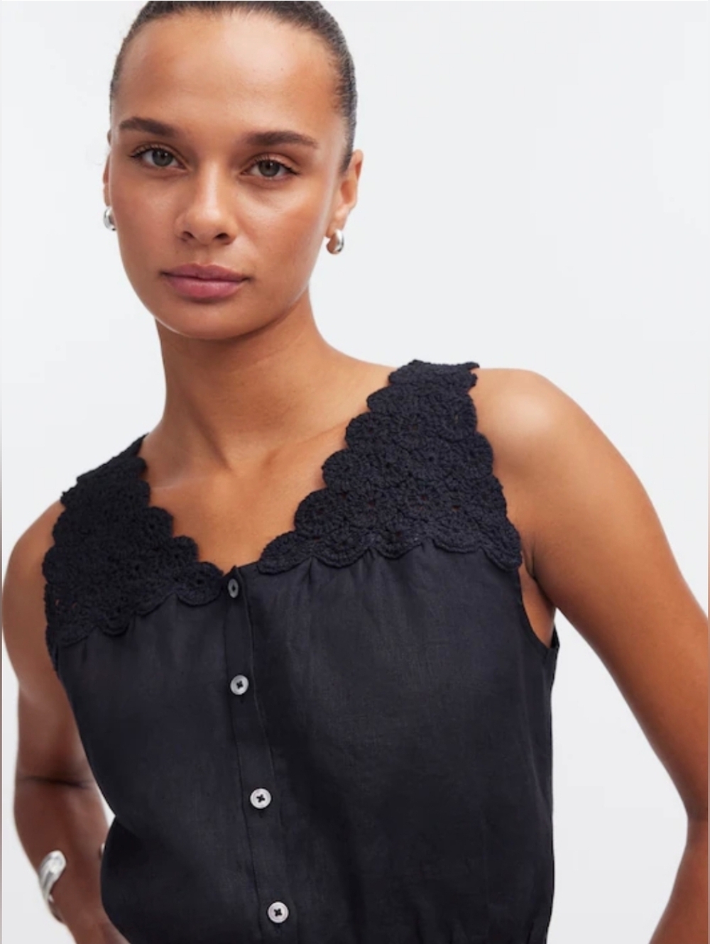 Madewell Linen Top V Neck Size 14 - Picture 1 of 13